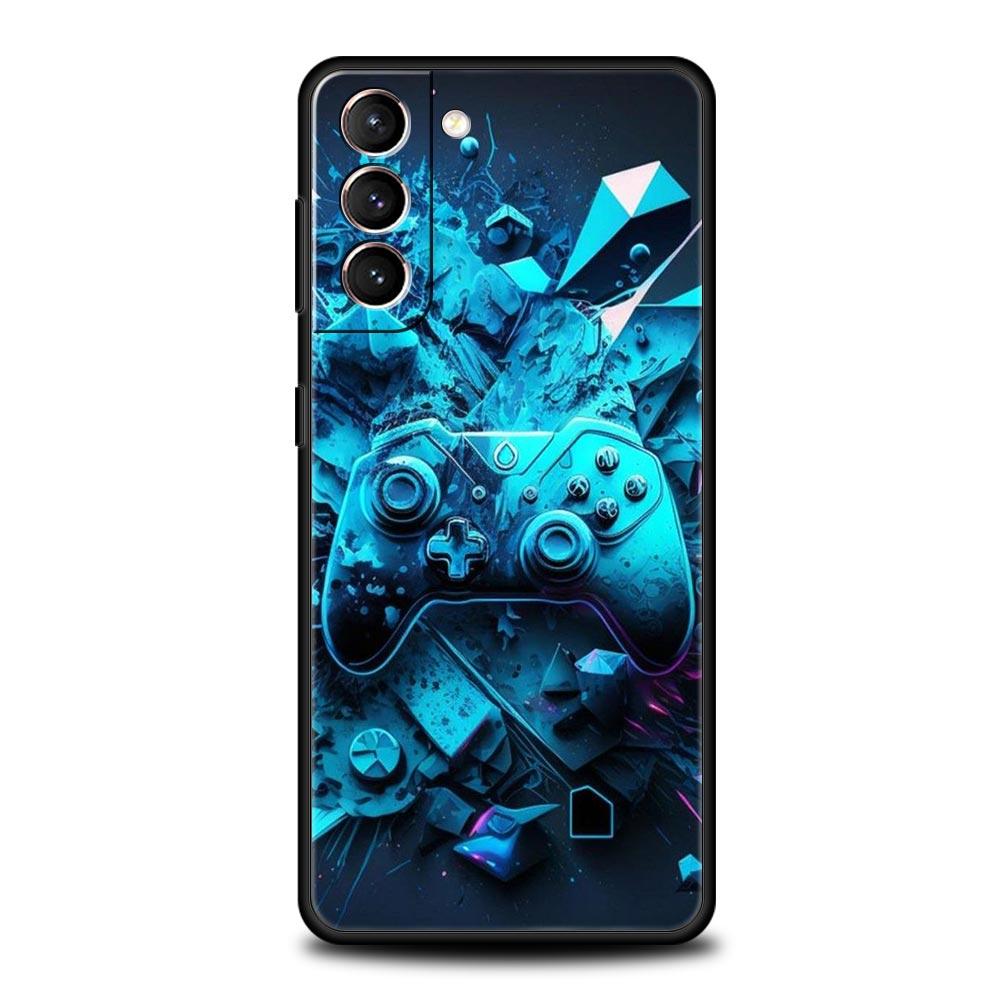 Игровой контроллер Графический чехол для телефона Для Samsung Galaxy S26 Ultra S25 Plus S24 FE S23 S22 5G S21 S20 Чехол Черный Мягкий