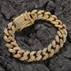 Gumeng Hip-Hop 12mm Alloy Bracelet: Men's Fashion Diamond Cuban Chain Jewelry