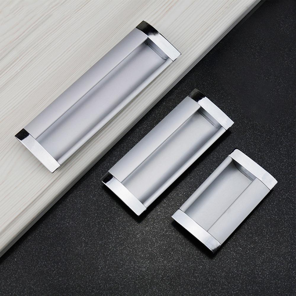 Aluminum Alloy Modern Cabinet Furniture Cupboard Door Handle Door Knob Embed Hidden Pulls