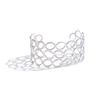Yhpup Distinctive Stainless Steel Oval Hollow Wide Wrist Cuff Bracelet Bangle Water Resistant Metal Exaggerated Jewelry Gift