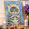 Набор для рисования жемчугом DIY Цветочная шляпа Кот Безрамная Искусство из сверкающих бусин Холст Творческий Декор для дома Поделка для начинающих