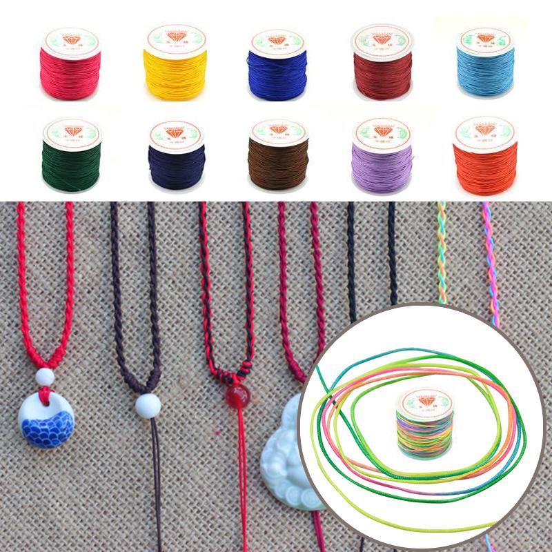 SHANGSHU 1 Roll 45mx0.88mm Nylon Cord Thread Chinese Knot Macrame Bracelet Braided Cord
