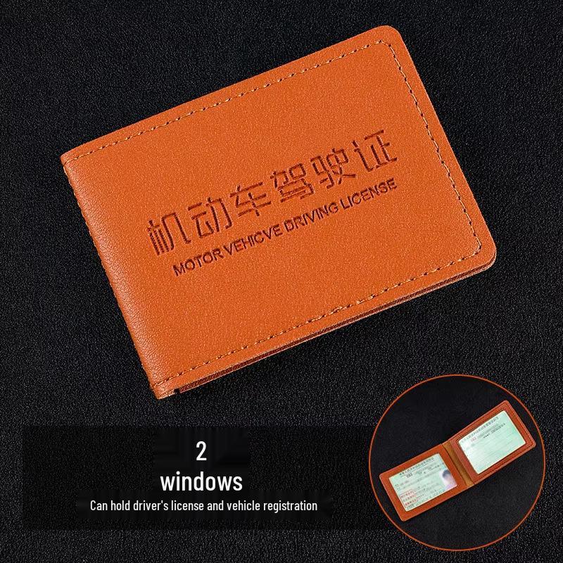 Men's 2024 New Model Leather Driver's License and Vehicle Document Holder with Protective Cover