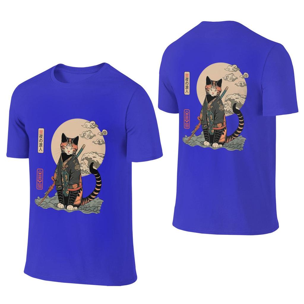 Ronin Cat 5 Lazy Style Reversible Tshirt Sports Leisure Print Does Not Fade Unisexs Tshirts