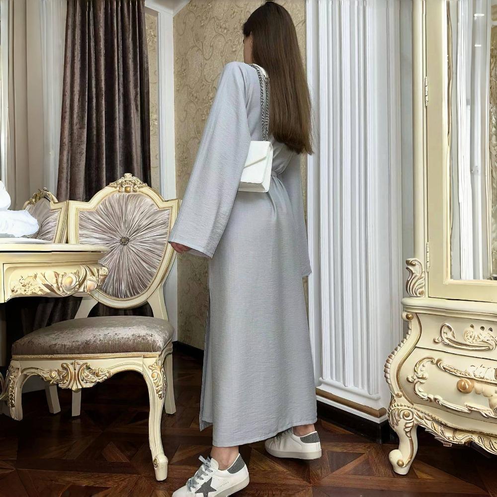 LYRIA Модное Однотонное Платье-Миди с Поясом, Стройнящее, Новая Женская Одежда, Платье-Комбинация, Стильное Платье с Запахом