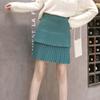 Женская юбка: Весенне-осенняя плиссированная юбка с высокой талией, короткая трикотажная юбка, цельная мини-юбка