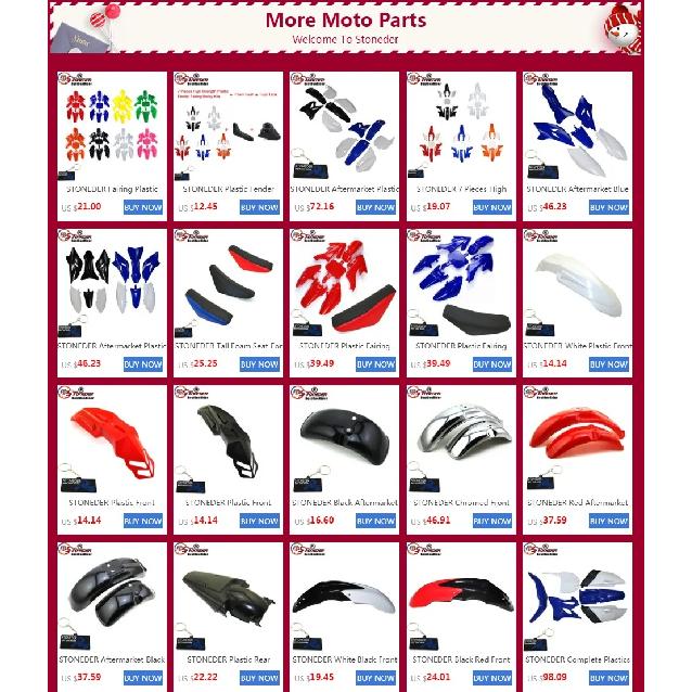 STONEDER White Fairing Plastic Fender Kit For 50cc - 110cc 125cc 140cc 150cc 160cc CRF50 XR50 Pitsterpro Braaap SDG GPX DHZ