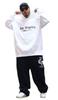 Ace Flag Los Angeles Long Sleeve Hoodie and Oversized Size XL Men's Pile-Lined Sweatpants, Silhouette, White, (2L/LL), AF-SE-PA-015