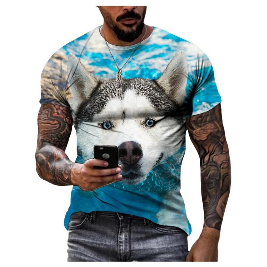 3D Casual Dog Print T Shirt Men Women Summer Animal Tee Man O Neck Short Sleeve Loose Tops Breathable Couples T Shirts