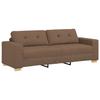 3 Piece Sofa Set in Brown 221 x 80 x 80 cm Linen Blend Fabric