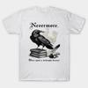 Мужская черная футболка с принтом Nevermore Once Upon A Midnight Dreary Готический Ворон Печать на трансферной бумаге без вырезания Хлопковая футболка