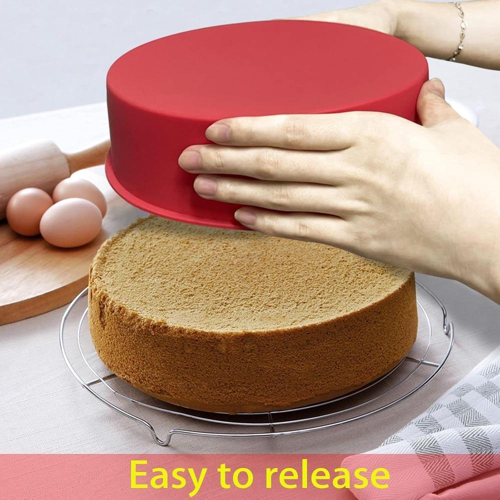 6/8/10 Inch Silicone Cake Mold Tray Round for Baking, Baking Mold Kitchen Silicone Non-stick Baking Tray Pastry Baking Tools