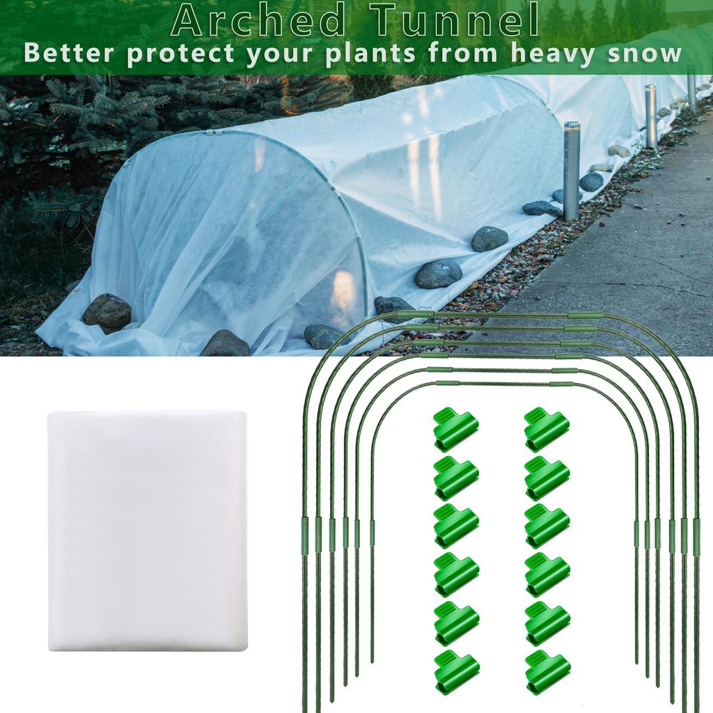 Комплект садовых дуг с зажимами для приподнятых грядок ПЭ Стальная труба Опора для растений Садовые колья Каркас из дуг