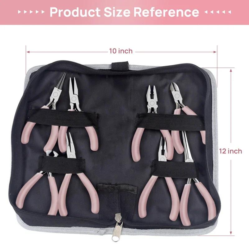 Mini Pliers Diagonal Pliers Round Bent Needle Nose Cutter Handcraft Beading Insulated Plier for DIY Small Jewelry Pliers Tools