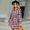 Casual  Shirt Dress Autumn Women Long Sleeve Maxi Dresses Laides Turn-down Collar Office Dresses