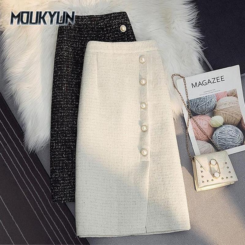 Women Sweet Silk Half-body Skirt Female High Waist Midi Skirts