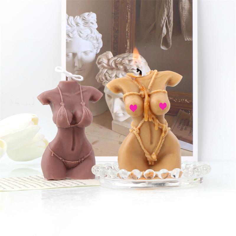 Женское тело Арт Свеча Силиконовые формы Сделай сам Портреты половины тела Резьба Искусство Гипс Ароматерапия Свадебный подарок Ручная работа Декор