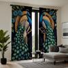 2 шт. HD Digital Blue Series Auscious Peacock Curtains Home Decorating Style Decorating Living Room Bedroom Rodding Curtain
