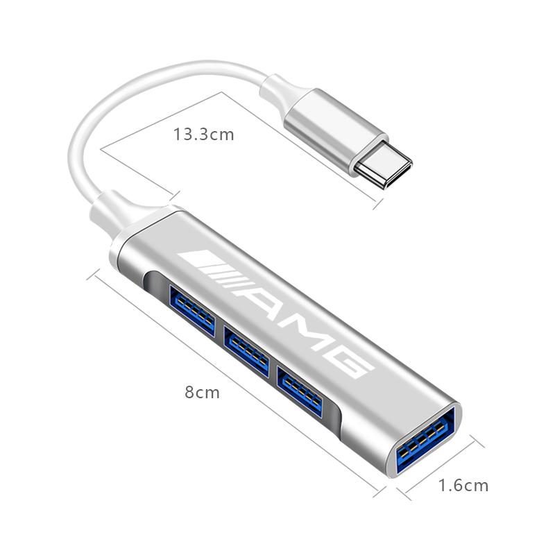 Car Sticker Car USB Hub Splitter Docking Station Type C Charger Interior Accessories For Mercedes benz AMG W204 W203 W212 W211 W