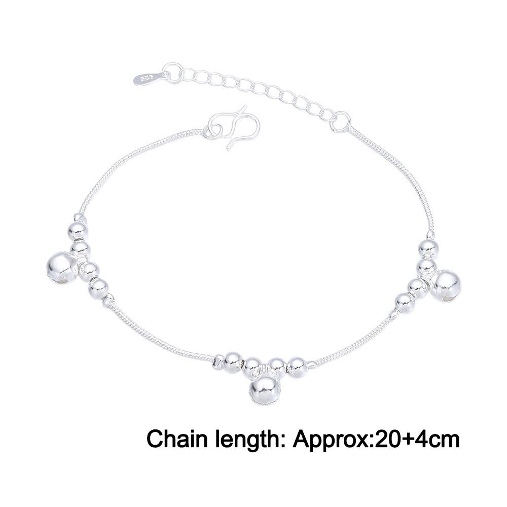 New Jewelry Women Ankle Bracelet Bells Bead Foot Anklet Silver Plated Chain