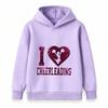 Kids Boys Girls 100% Cotton Crew Neck Short Sleeve T-Shirt, I Love Cheerleading Glitter Print Casual Tees for Cheer Sports Lovers Daily Wear