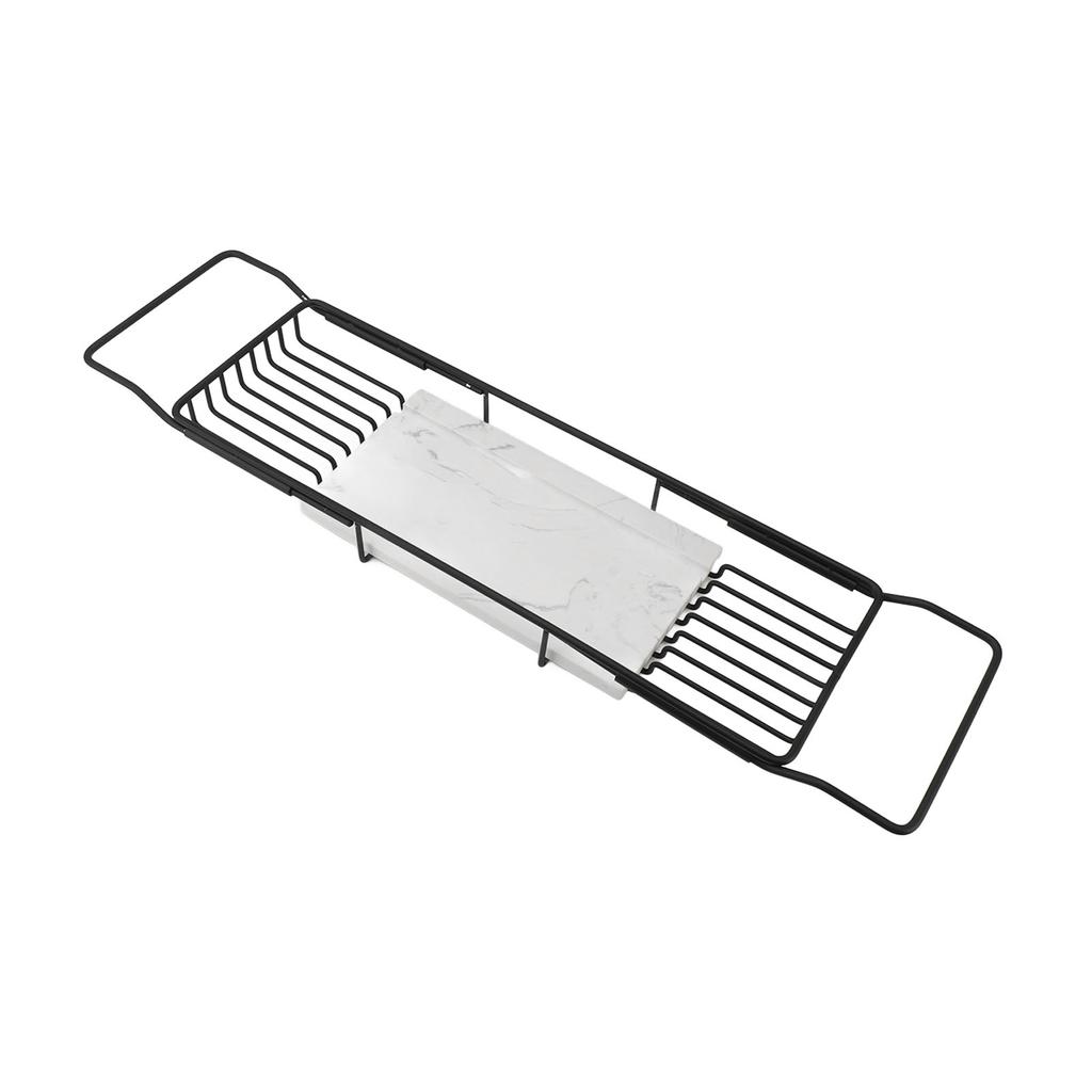 Metal Marble Bathtub Rack Anti Slip Space Saving Multi Functional Expandable Bathtub Tray House
