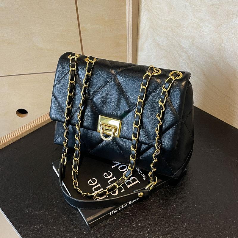 Сумка женская новая модная универсальная цепочка ромбовидная сумка-мессенджер премиальная текстурная на плечо маленькая квадратная сумка