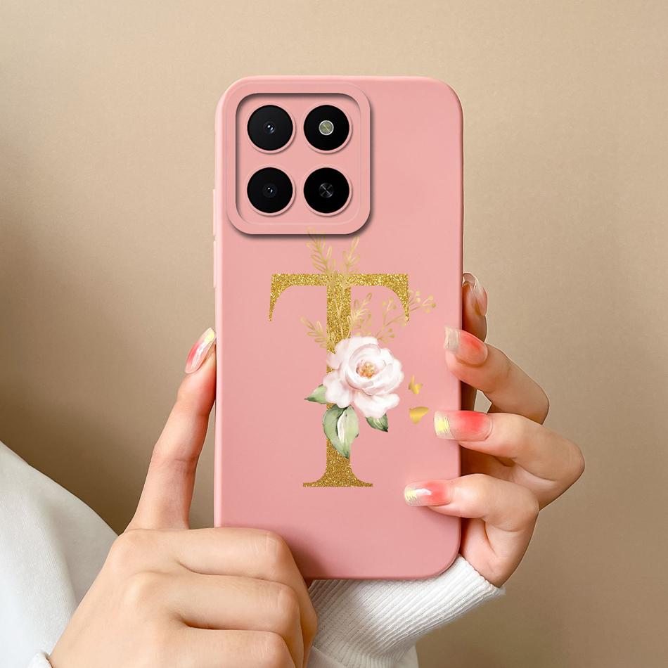 Для Honor X5B Plus X5 Чехол Простая Буква Имени Мягкий Гладкий Жидкий Силикон Ударопрочная Задняя Крышка Телефона Для Honor X 5 X5bPlus Capa