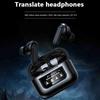 Wireless BT 5.4 Real Time Translator Earbuds ANC Noise Cancelling 144 Languages Translation Earphones Smart Touch Screen Housing
