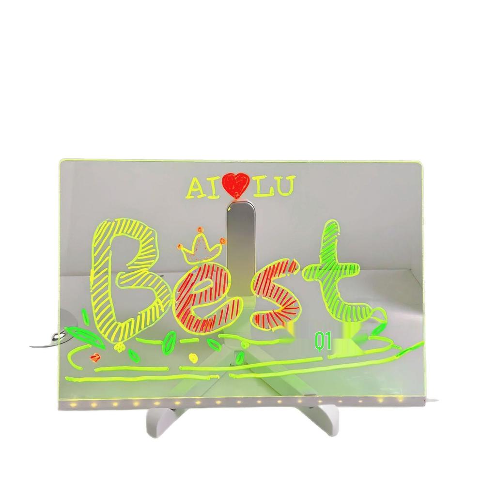 Colorful LED Light-Up Acrylic Drawing & Message Board for Kids