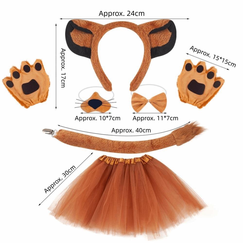 Tail Nose Bowtie Beast Ear Headband Fancy Dressed Plush Tiger Headpiece  Costume Accessories