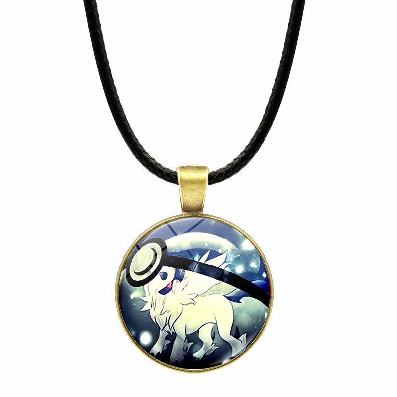 1Pc Pokemon Pikachu Pendant Leather Cord Necklace, Unisex Anime Sweater Chain
