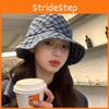 Denim Fit Comfort Fisherman Hat For Women Plaid Pattern And Breathable Material