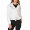 HOT Women Stylish Jacket White Leather Lambskin Handmade Casual Motorcycle Soft