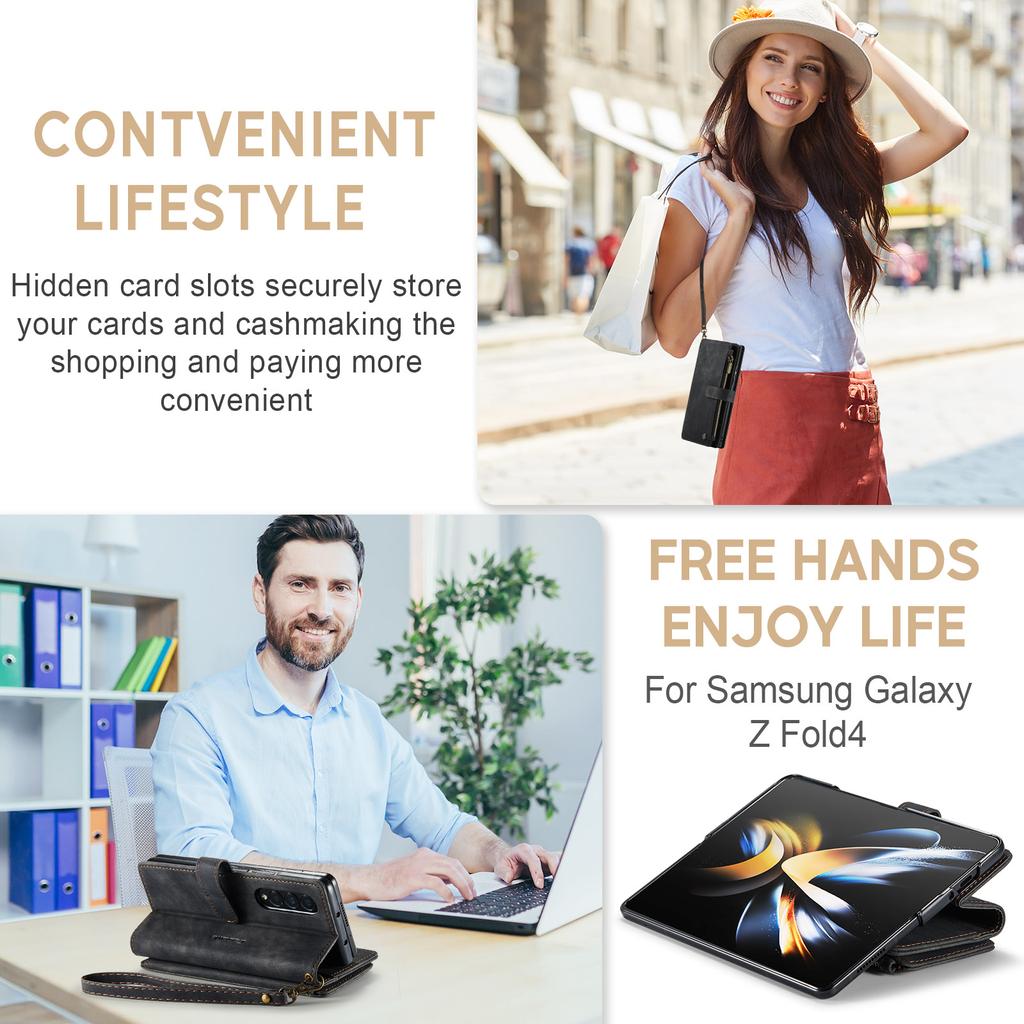 Luxury Leather Wallet Cover Case For Samsung Galaxy Z Fold 4 5g Fold3 Fold 3 Fold4 Zfold4 S23 Plus S22 Ultra S21 S20 Fe Cases