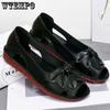 Soft Sole Hollow Fish Mouth Sandals Anti Slip Cow Tendon Bottom Women's Soft Leather Flat Bottomed Work Shoes Summer