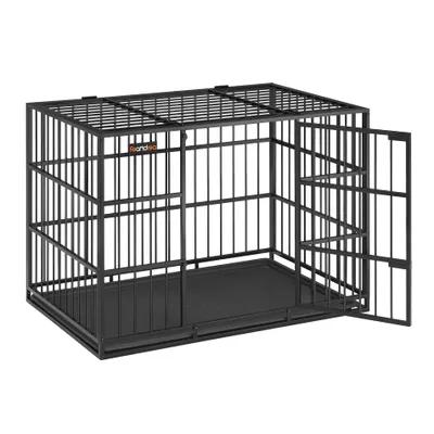FEANDREA Heavy-Duty XL Dog Crate, Ink Black, 107 x 70 x 75 cm