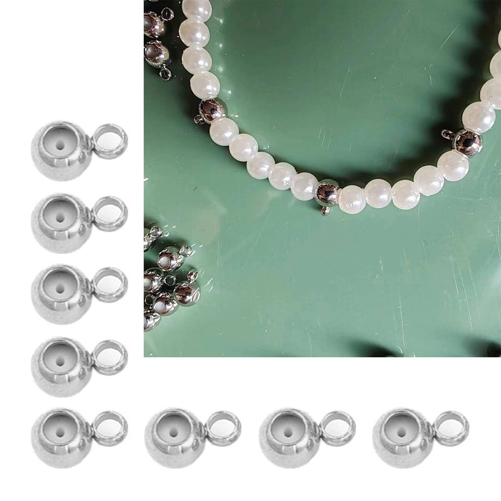 Set of 20 Silicone Plug Stopper Bead Spacer Beads for Necklaces and Bracelets Stainless Steel Jewelry Positioning Beads