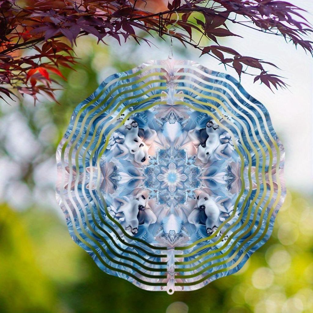 10-дюймовый подвесной ветряной спиннер с дизайном лисы, металлический ветряной колокольчик для декора сада и балкона, крючок с вращением на 360 градусов, не требует электричества, подарок для друзей и семьи