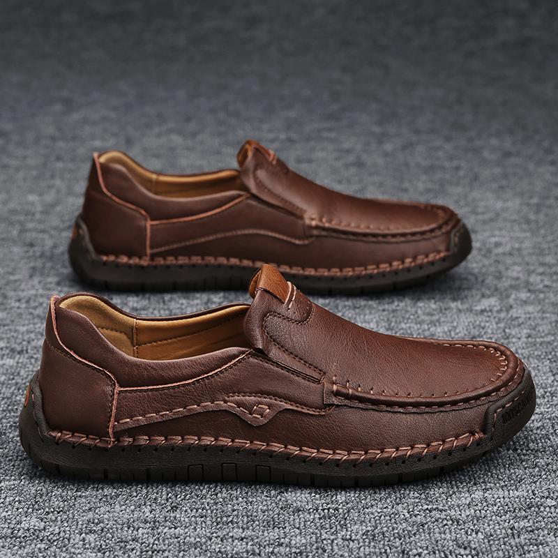 Handmade Genuine Leather Men's Casual Shoes Comfortable And Breathable Moccasins Men Business Flats Shoes