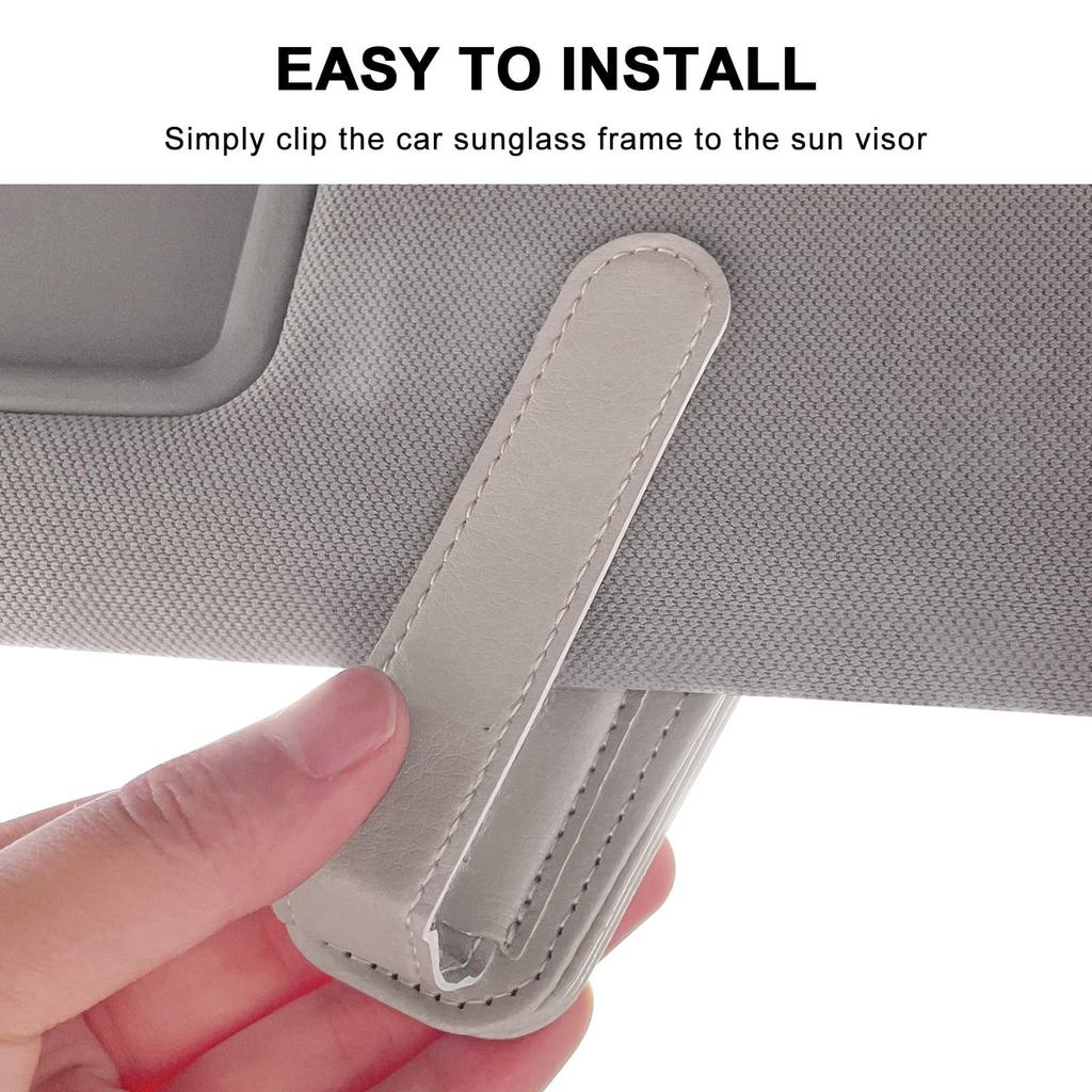 RosewineC Кожаный держатель для солнцезащитных очков на автомобильный козырек, магнитный кожаный зажим для очков и билетов, вешалка для очков, аксессуары для автомобильного козырька, 2 шт.
