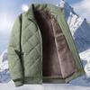 Зимние куртки мужские парки теплая флисовая куртка с воротником-стойкой утепленная мужская повседневная зеленая куртка на молнии верхняя одежда на осень-зиму