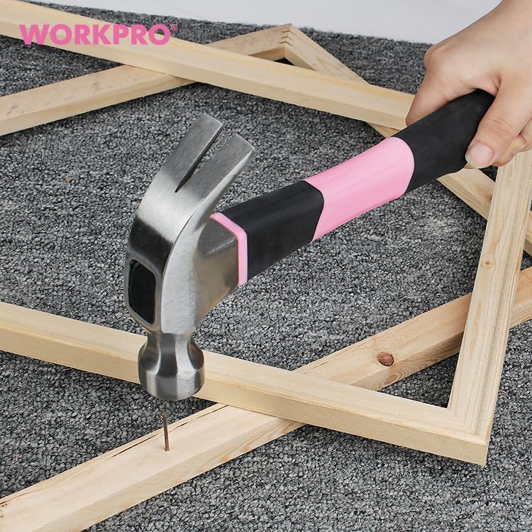 WORKPRO Домашний набор инструментов WP206818 Стартовый набор для DIY со всеми инструментами, которые вам нужны для базового ремонта и обслуживания 103 предмета (розовый) - - задачи.