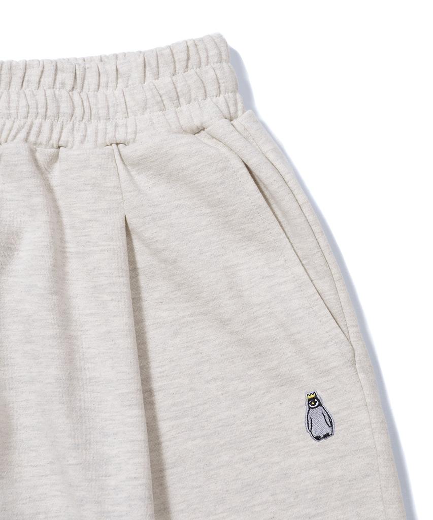 GAKKAI UNIONS One-Pleat Wide Sweatshirt Jogger Pants Oatmeal