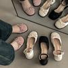 French Bow Thick Heel Mary Jane Shoes Female 2025 Summer New Fairy Style with Skirt High Heels Fashion Sandals
