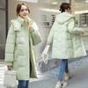 Пуховик и хлопковая куртка женские 2025 зима новая хлопковая куртка средней длины модная и универсальная, толстая и свободная, приталенная зимняя куртка