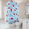 TU Christmas Shower Curtain Festive Holiday Decor Red Santa Claus Pattern Waterproof Bathroom Curtain Xmas Home Decor Gift