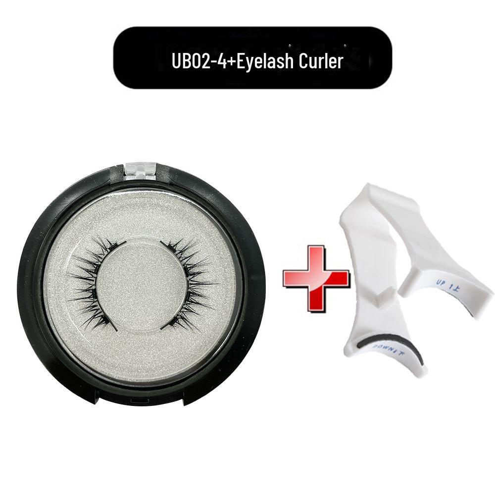 Набор магнитных ресниц без клея с щипцами для завивки: Европейский и американский стиль, толстый, натуральный, дизайн с четырьмя магнитами.