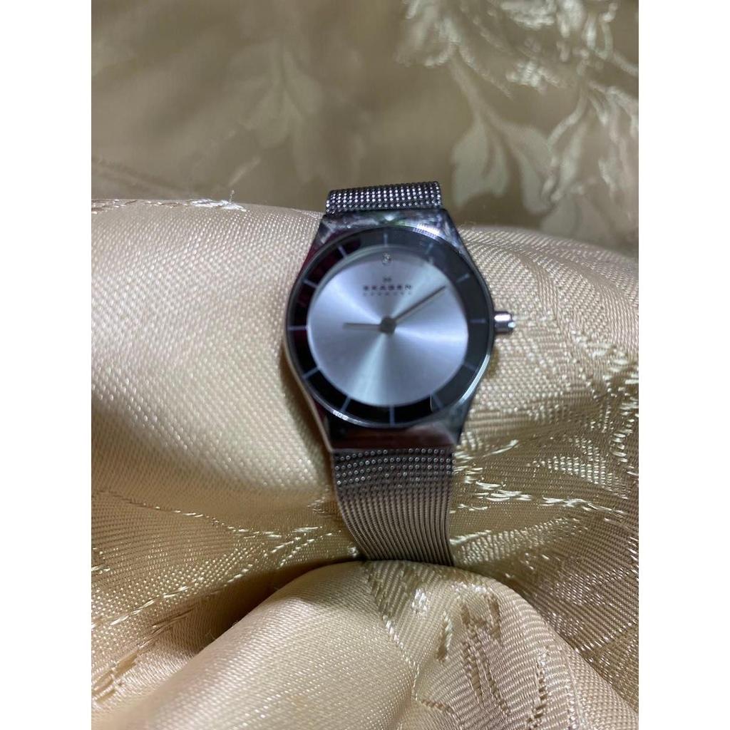 Б/у женские часы SKAGEN Серебристый сетчатый ремешок