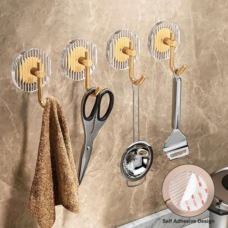 3 шт. самоклеящиеся акриловые настенные крючки водонепроницаемые крючки для полотенец для ванной комнаты душа дома организация для роскошного дизайна сильная фиксация